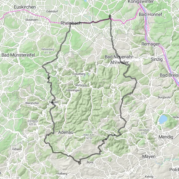 Karten-Miniaturansicht der Radinspiration "Panorama-Radtour um Köln" in Köln, Germany. Erstellt vom Tarmacs.app-Routenplaner für Radtouren