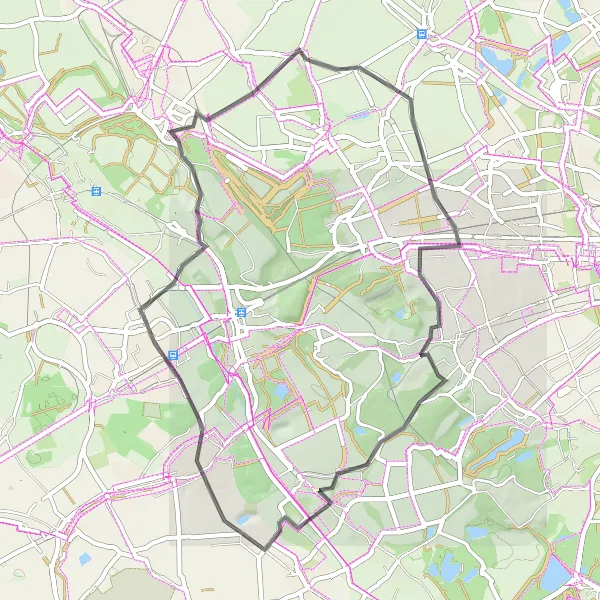 Map miniature of "The Buschbell Loop" cycling inspiration in Köln, Germany. Generated by Tarmacs.app cycling route planner