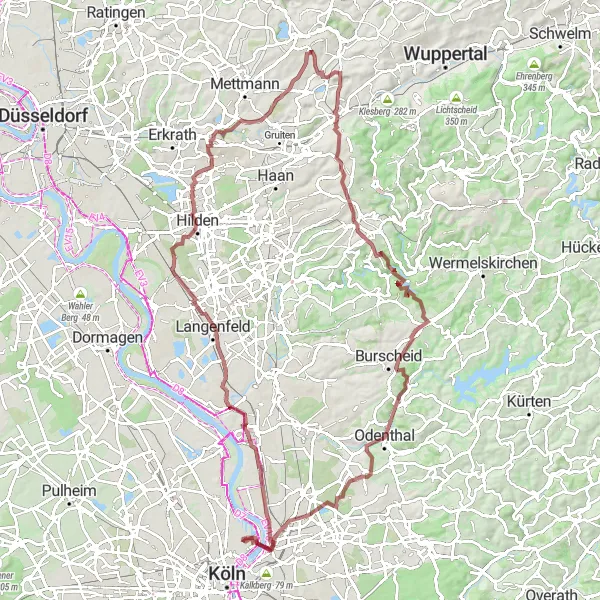 Map miniature of "Exploring Hidden Gems and Industrial Heritage" cycling inspiration in Köln, Germany. Generated by Tarmacs.app cycling route planner