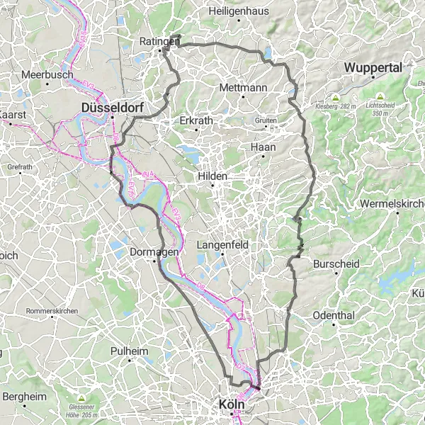 Karten-Miniaturansicht der Radinspiration "Rundkurs um Köln und Umgebung" in Köln, Germany. Erstellt vom Tarmacs.app-Routenplaner für Radtouren