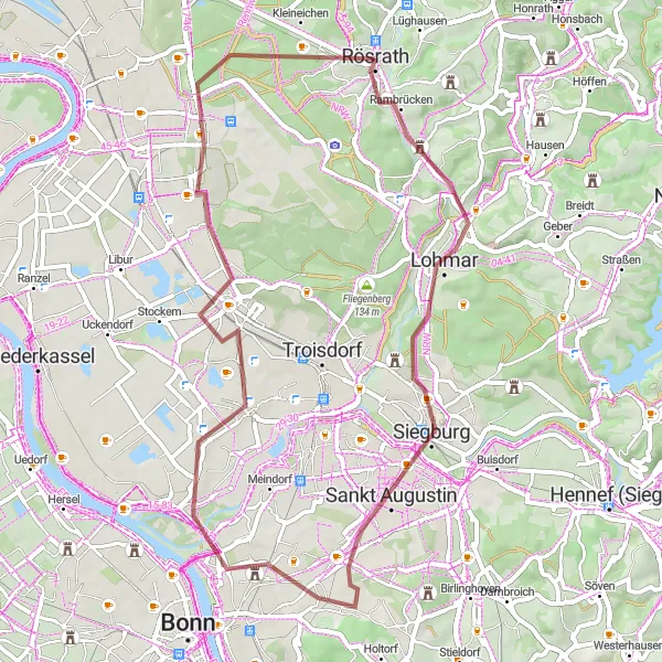 Karten-Miniaturansicht der Radinspiration "Aggertal-Runde von Rösrath" in Köln, Germany. Erstellt vom Tarmacs.app-Routenplaner für Radtouren