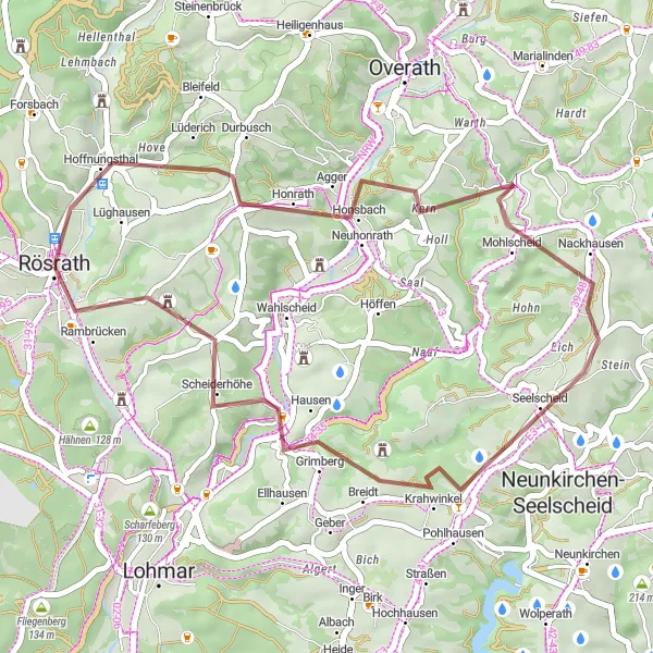 Karten-Miniaturansicht der Radinspiration "Aggerrunde mit Schloss Eulenbroich" in Köln, Germany. Erstellt vom Tarmacs.app-Routenplaner für Radtouren