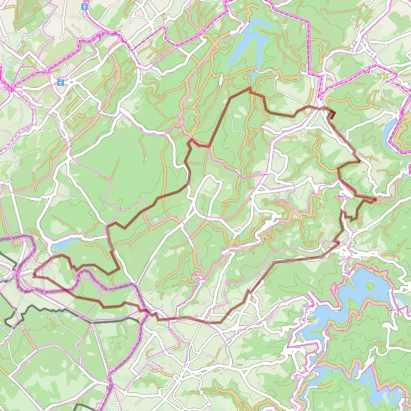 Map miniature of "Gemütlichkeit Gravel" cycling inspiration in Köln, Germany. Generated by Tarmacs.app cycling route planner