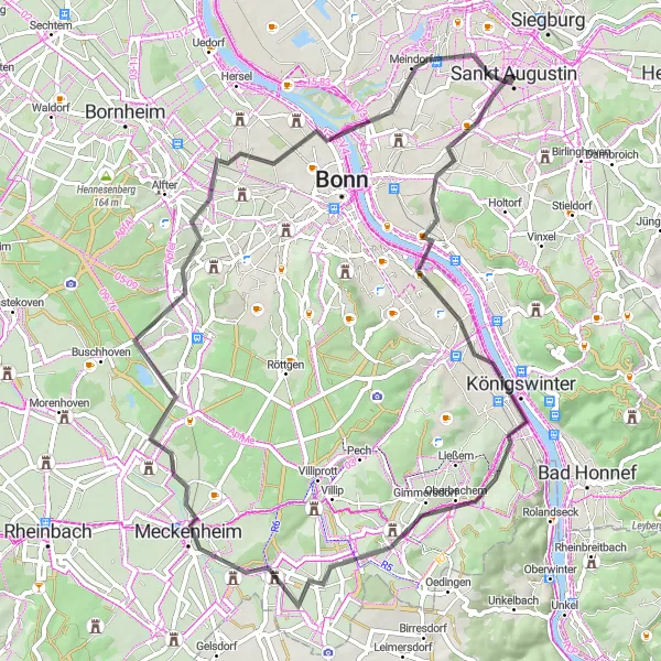 Karten-Miniaturansicht der Radinspiration "Historische Erkundungstour" in Köln, Germany. Erstellt vom Tarmacs.app-Routenplaner für Radtouren