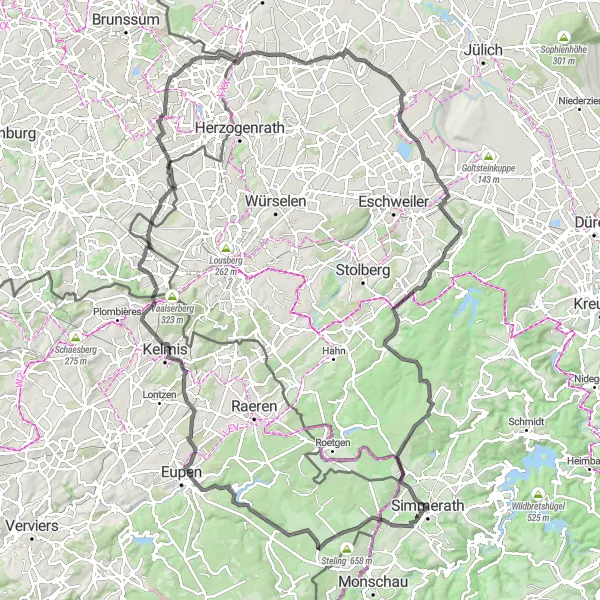 Map miniature of "Eifel Road Adventure" cycling inspiration in Köln, Germany. Generated by Tarmacs.app cycling route planner