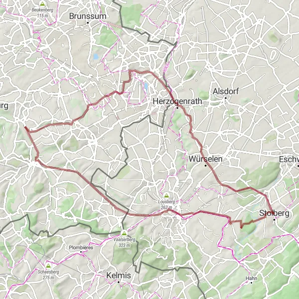 Map miniature of "Aachen Adventure" cycling inspiration in Köln, Germany. Generated by Tarmacs.app cycling route planner