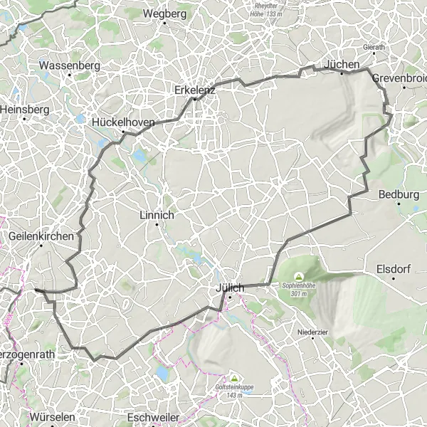 Karten-Miniaturansicht der Radinspiration "Entdeckungsreise durch die Natur" in Köln, Germany. Erstellt vom Tarmacs.app-Routenplaner für Radtouren
