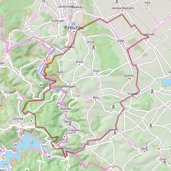 Karten-Miniaturansicht der Radinspiration "Eifeler Naturtour" in Köln, Germany. Erstellt vom Tarmacs.app-Routenplaner für Radtouren