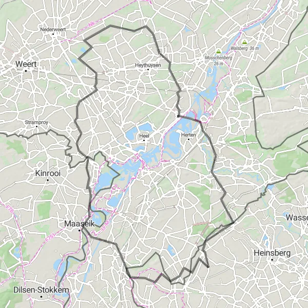 Map miniature of "Koningsbosch and Neeritter Road Trip" cycling inspiration in Köln, Germany. Generated by Tarmacs.app cycling route planner