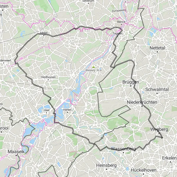 Map miniature of "The Epic Road Adventure" cycling inspiration in Köln, Germany. Generated by Tarmacs.app cycling route planner