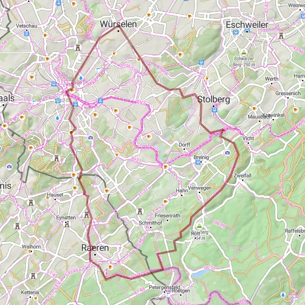 Karten-Miniaturansicht der Radinspiration "Bergige Gravel-Route durch die Umgebung" in Köln, Germany. Erstellt vom Tarmacs.app-Routenplaner für Radtouren