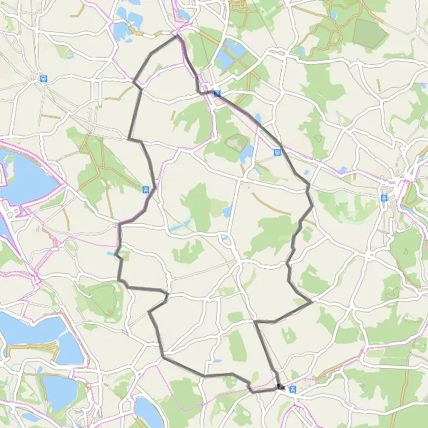 Karten-Miniaturansicht der Radinspiration "Naunhof Loop" in Leipzig, Germany. Erstellt vom Tarmacs.app-Routenplaner für Radtouren