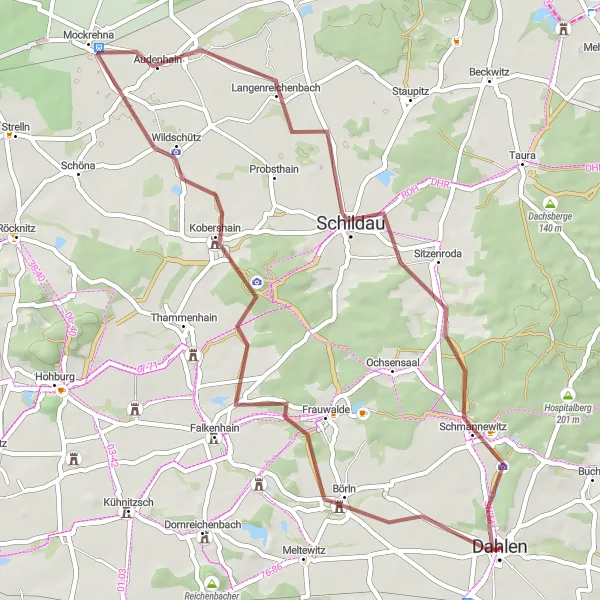 Karten-Miniaturansicht der Radinspiration "Natur pur erleben" in Leipzig, Germany. Erstellt vom Tarmacs.app-Routenplaner für Radtouren