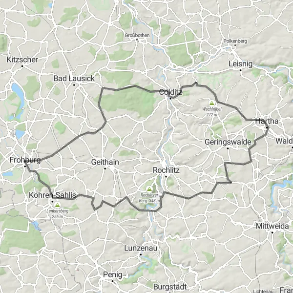 Karten-Miniaturansicht der Radinspiration "Historische Entdeckungen auf zwei Rädern" in Leipzig, Germany. Erstellt vom Tarmacs.app-Routenplaner für Radtouren
