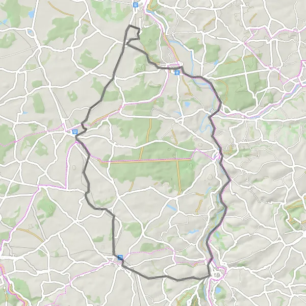 Map miniature of "Wilderness Ride to Waldbardau" cycling inspiration in Leipzig, Germany. Generated by Tarmacs.app cycling route planner