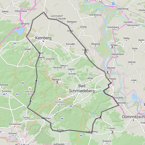 Map miniature of "Leipzig Loop" cycling inspiration in Leipzig, Germany. Generated by Tarmacs.app cycling route planner