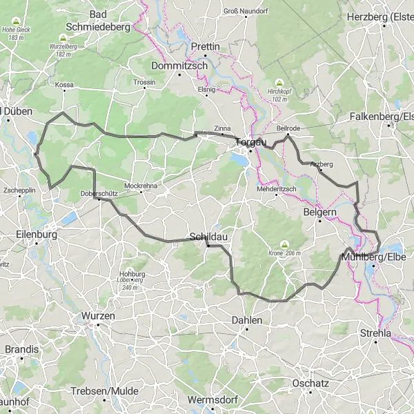 Karten-Miniaturansicht der Radinspiration "Malerische Straßen von Leipzig" in Leipzig, Germany. Erstellt vom Tarmacs.app-Routenplaner für Radtouren