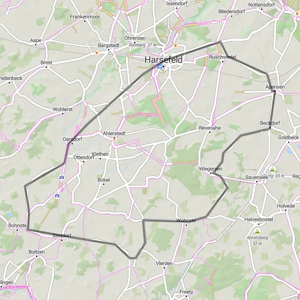 Map miniature of "Lüneburg Circuit" cycling inspiration in Lüneburg, Germany. Generated by Tarmacs.app cycling route planner