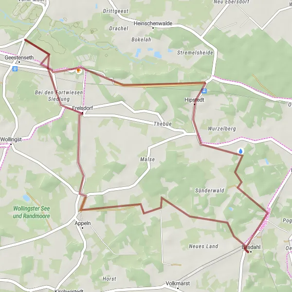 Karten-Miniaturansicht der Radinspiration "Frelsdorf-Rundweg" in Lüneburg, Germany. Erstellt vom Tarmacs.app-Routenplaner für Radtouren