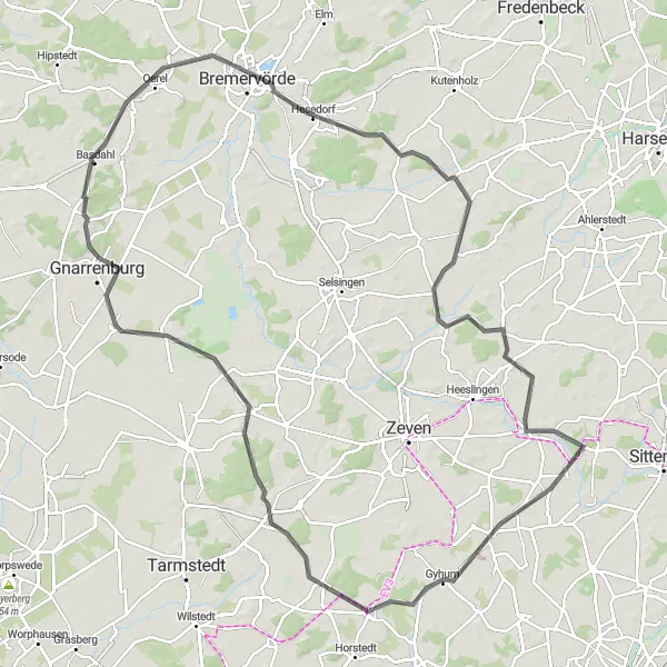 Karten-Miniaturansicht der Radinspiration "Entdecke die Schätze der Region" in Lüneburg, Germany. Erstellt vom Tarmacs.app-Routenplaner für Radtouren