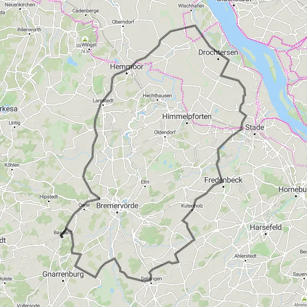 Karten-Miniaturansicht der Radinspiration "Epische Tour durch malerische Dörfer" in Lüneburg, Germany. Erstellt vom Tarmacs.app-Routenplaner für Radtouren