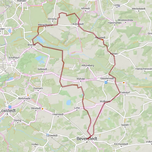 Karten-Miniaturansicht der Radinspiration "Gravel-Tour durch Lüneburg" in Lüneburg, Germany. Erstellt vom Tarmacs.app-Routenplaner für Radtouren