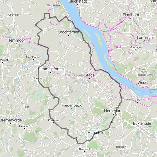 Map miniature of "Discovering Local Gems" cycling inspiration in Lüneburg, Germany. Generated by Tarmacs.app cycling route planner