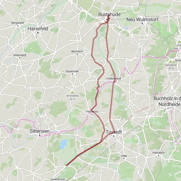 Map miniature of "Büntberg Circuit" cycling inspiration in Lüneburg, Germany. Generated by Tarmacs.app cycling route planner