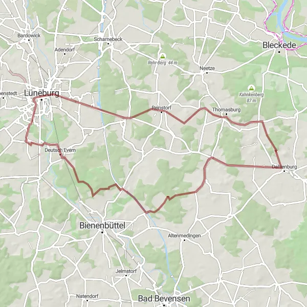 Karten-Miniaturansicht der Radinspiration "Entdecken Sie die Schönheit der Heide und Harburg" in Lüneburg, Germany. Erstellt vom Tarmacs.app-Routenplaner für Radtouren