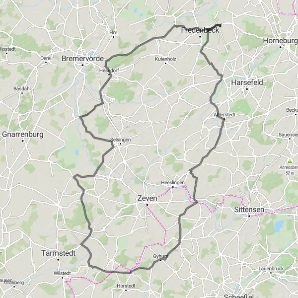 Karten-Miniaturansicht der Radinspiration "Auf den Spuren der Geschichte - Eine Roadtrip-Durchquerung" in Lüneburg, Germany. Erstellt vom Tarmacs.app-Routenplaner für Radtouren