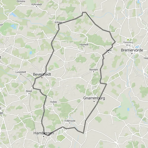 Map miniature of "(rfdk):Take the Scenic Route" cycling inspiration in Lüneburg, Germany. Generated by Tarmacs.app cycling route planner