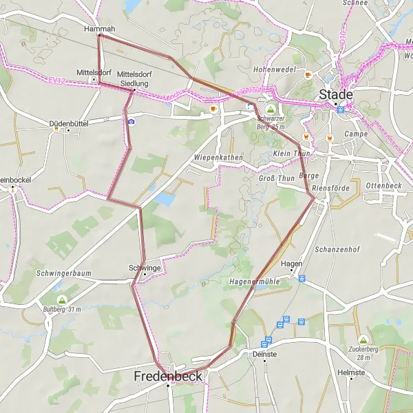 Karten-Miniaturansicht der Radinspiration "Tour um Haddorf" in Lüneburg, Germany. Erstellt vom Tarmacs.app-Routenplaner für Radtouren