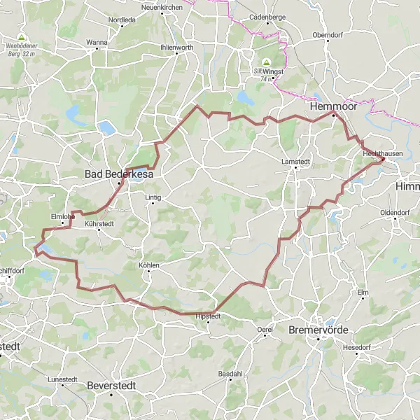 Map miniature of "Coastal and Countryside Scenic Ride" cycling inspiration in Lüneburg, Germany. Generated by Tarmacs.app cycling route planner