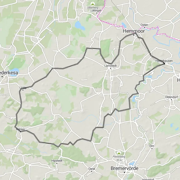 Karten-Miniaturansicht der Radinspiration "Historische Route nach Hemmoor" in Lüneburg, Germany. Erstellt vom Tarmacs.app-Routenplaner für Radtouren