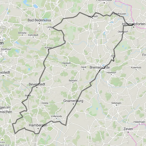 Map miniature of "Nature Expedition" cycling inspiration in Lüneburg, Germany. Generated by Tarmacs.app cycling route planner