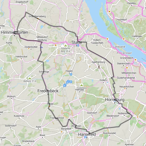 Map miniature of "Lüneburg Loop" cycling inspiration in Lüneburg, Germany. Generated by Tarmacs.app cycling route planner