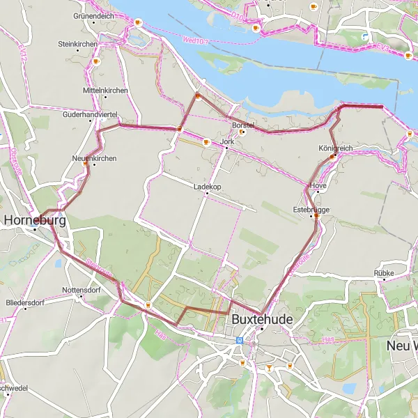 Map miniature of "Jork Adventure" cycling inspiration in Lüneburg, Germany. Generated by Tarmacs.app cycling route planner