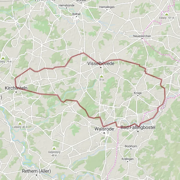 Karten-Miniaturansicht der Radinspiration "Gravel-Tour durch die Lüneburger Heide" in Lüneburg, Germany. Erstellt vom Tarmacs.app-Routenplaner für Radtouren