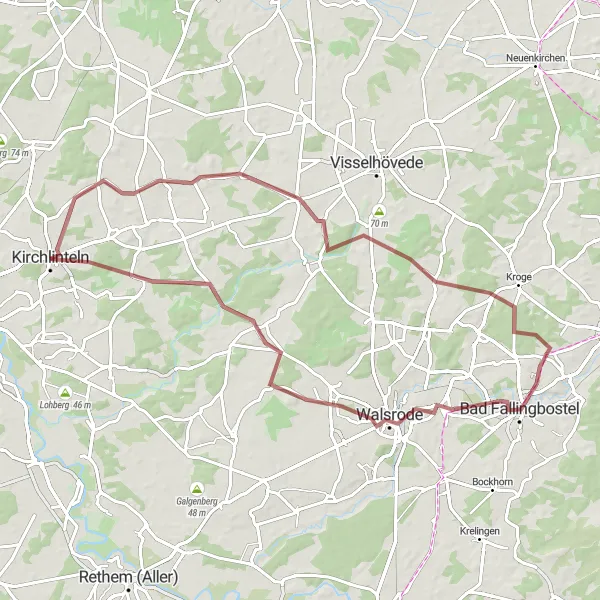 Map miniature of "Rolling Hills Exploration" cycling inspiration in Lüneburg, Germany. Generated by Tarmacs.app cycling route planner