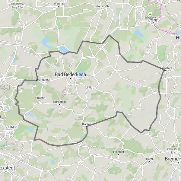 Map miniature of "Road Cycling Adventure through Großenhain and Wehden" cycling inspiration in Lüneburg, Germany. Generated by Tarmacs.app cycling route planner