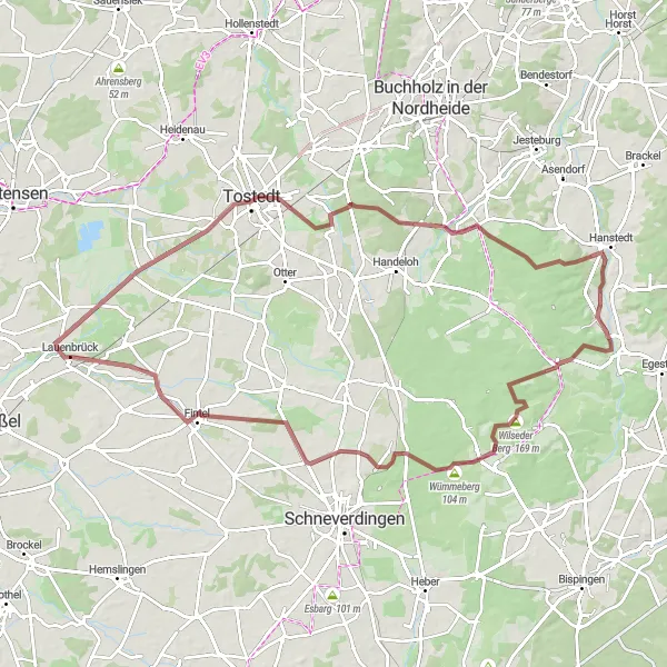 Map miniature of "Wümmepark Route" cycling inspiration in Lüneburg, Germany. Generated by Tarmacs.app cycling route planner