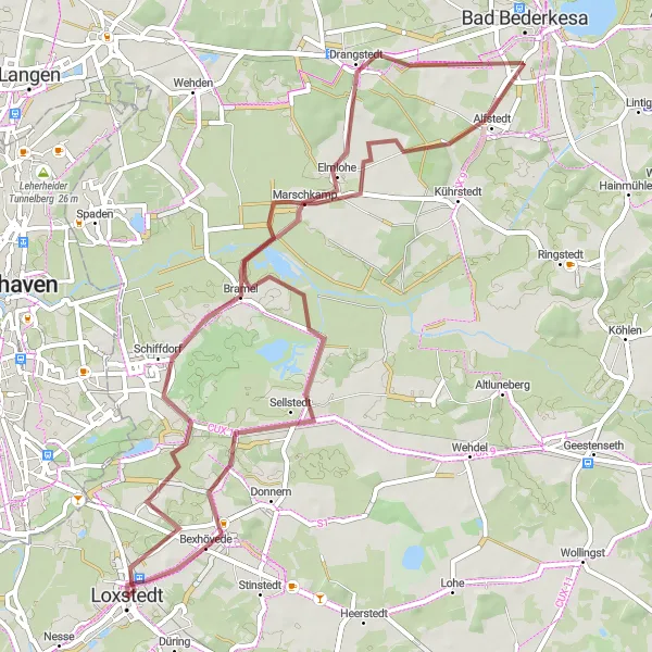 Karten-Miniaturansicht der Radinspiration "Gravelabenteuer durch malerische Landschaften" in Lüneburg, Germany. Erstellt vom Tarmacs.app-Routenplaner für Radtouren