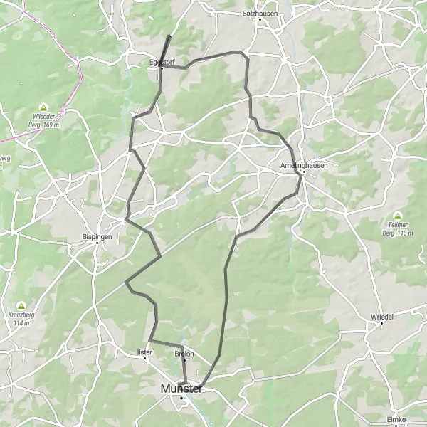 Map miniature of "The Breloh Challenge" cycling inspiration in Lüneburg, Germany. Generated by Tarmacs.app cycling route planner