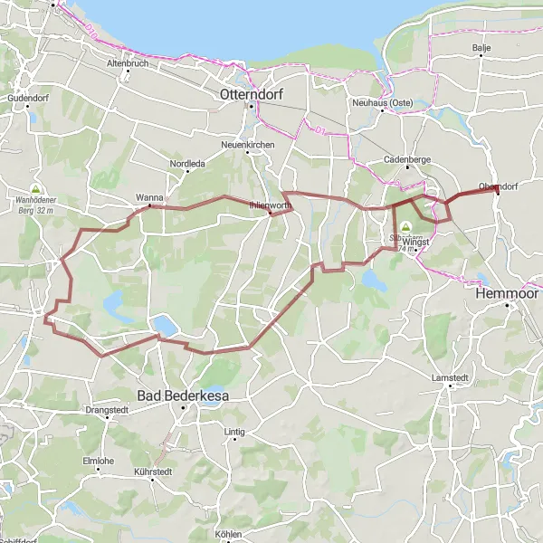 Karten-Miniaturansicht der Radinspiration "Epische 85-km Gravel-Tour durch Kreienberg und Flögeln" in Lüneburg, Germany. Erstellt vom Tarmacs.app-Routenplaner für Radtouren