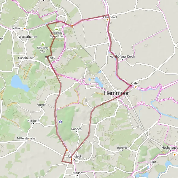 Karten-Miniaturansicht der Radinspiration "Gravel-Tour über 40 km durch Hemmoor und Wingst" in Lüneburg, Germany. Erstellt vom Tarmacs.app-Routenplaner für Radtouren