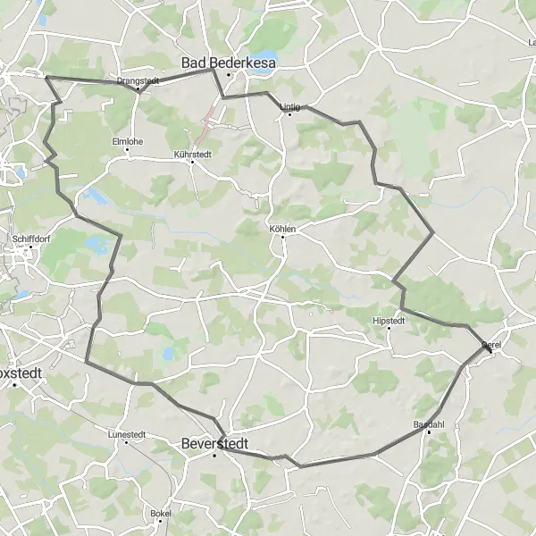 Map miniature of "Basdahl Loop" cycling inspiration in Lüneburg, Germany. Generated by Tarmacs.app cycling route planner