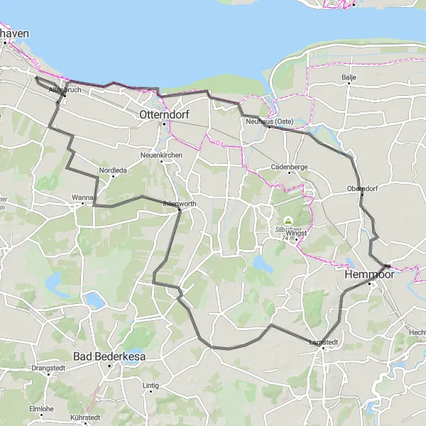 Karten-Miniaturansicht der Radinspiration "Fahrradtour nach Lüdingworth und Mahrdorf" in Lüneburg, Germany. Erstellt vom Tarmacs.app-Routenplaner für Radtouren