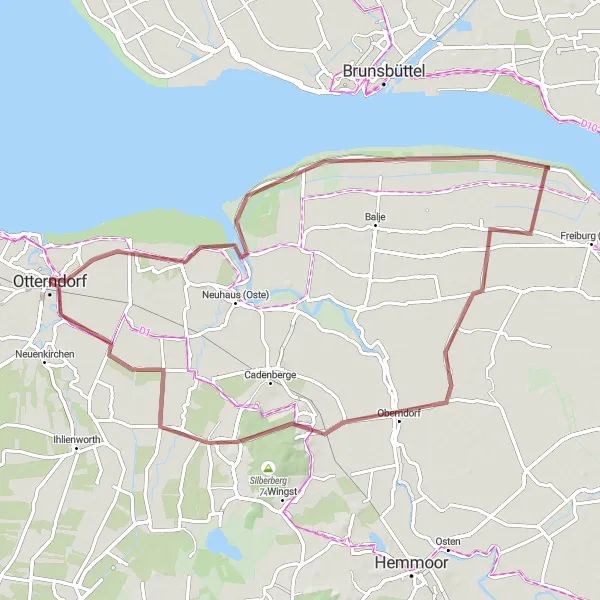 Karten-Miniaturansicht der Radinspiration "Gravel-Tour entlang der Deiche" in Lüneburg, Germany. Erstellt vom Tarmacs.app-Routenplaner für Radtouren