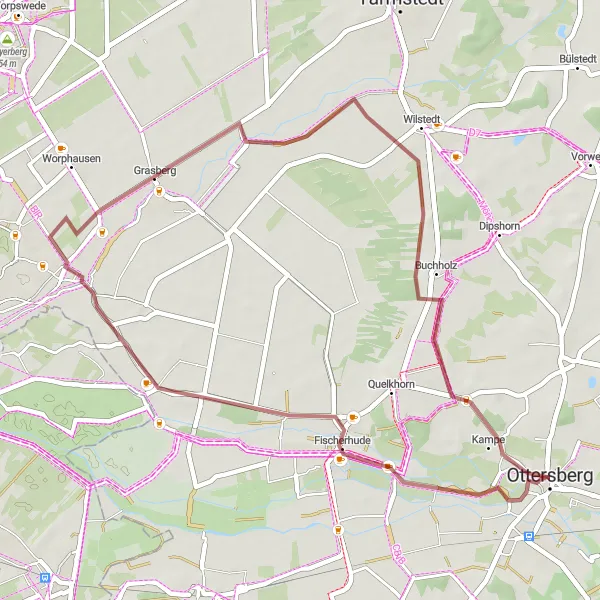 Karten-Miniaturansicht der Radinspiration "Entdecke die Natur von Ottersberg" in Lüneburg, Germany. Erstellt vom Tarmacs.app-Routenplaner für Radtouren