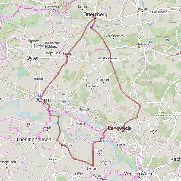 Karten-Miniaturansicht der Radinspiration "Abenteuer im Norden" in Lüneburg, Germany. Erstellt vom Tarmacs.app-Routenplaner für Radtouren